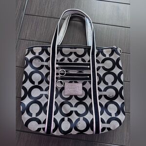Coach Black and Gray Patterned Tote